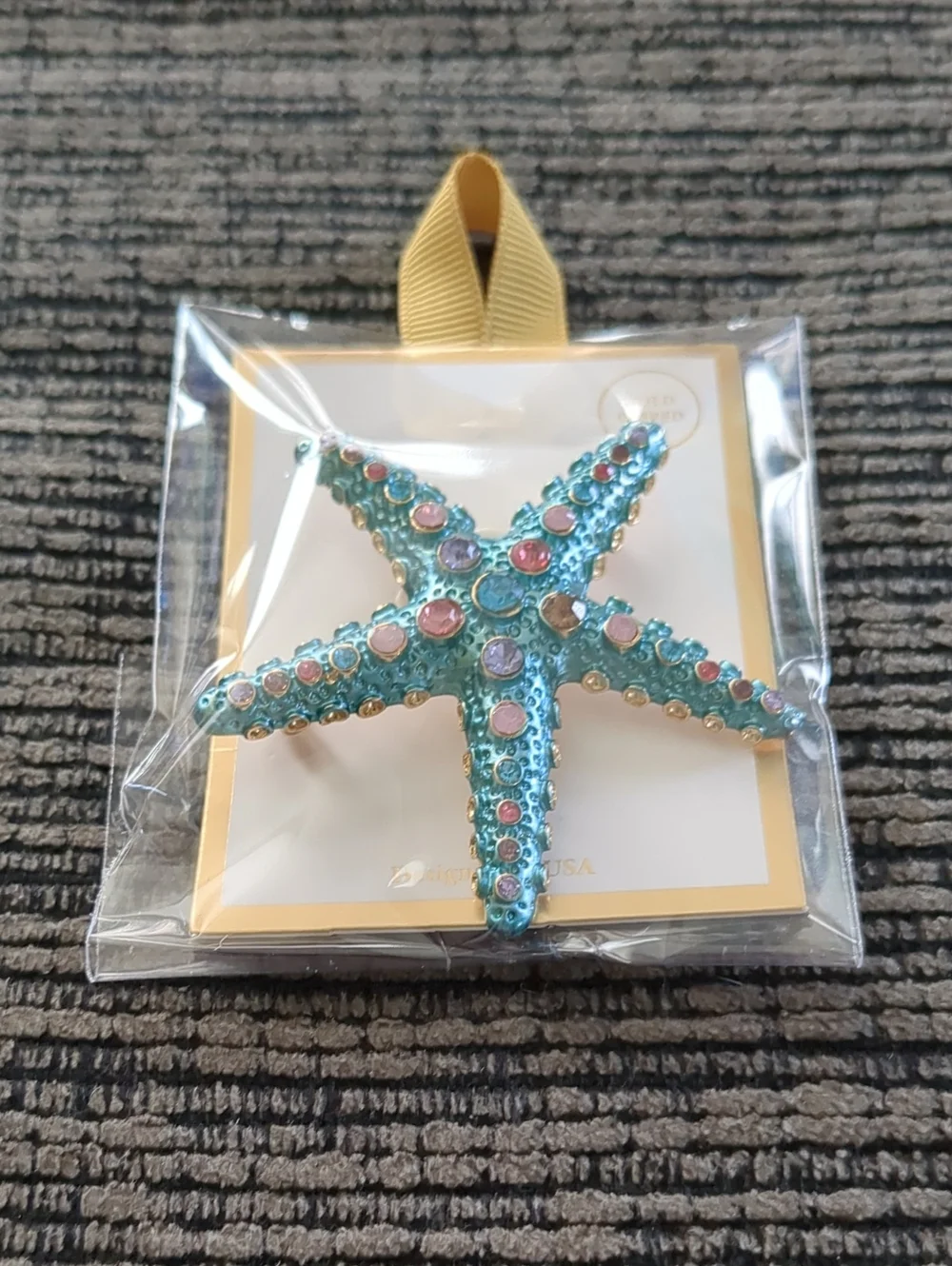 Rhinestone Embellished Starfish Pin Brooch